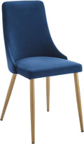 Blue Velvet & Metal Side Chair Set of 2 Z2843