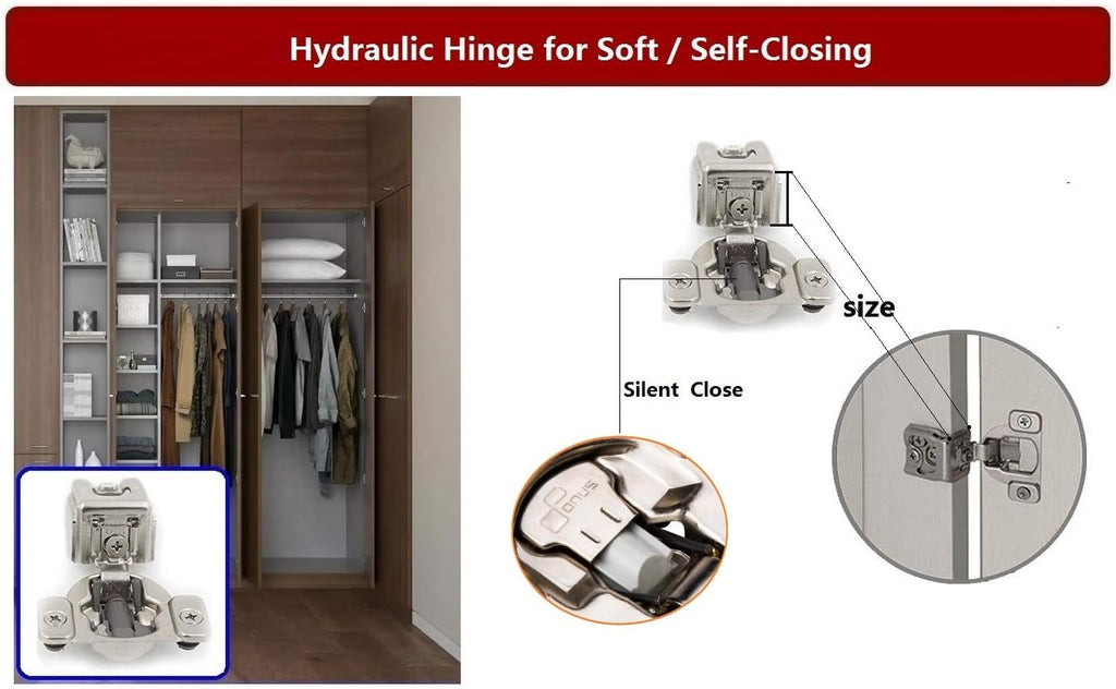 50 Pack Soft Close Cabinet Hinges, 105 Degree, 3 Way Adjustability Z405460