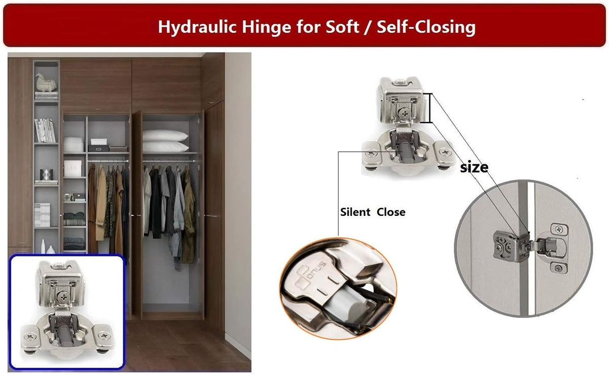 50 Pack Soft Close Cabinet Hinges, 105 Degree, 3 Way Adjustability Z405460