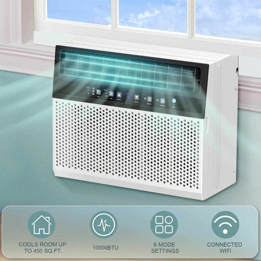 6000 BTU Window Air Conditioner with Wi-Fi & Remote, White R371189