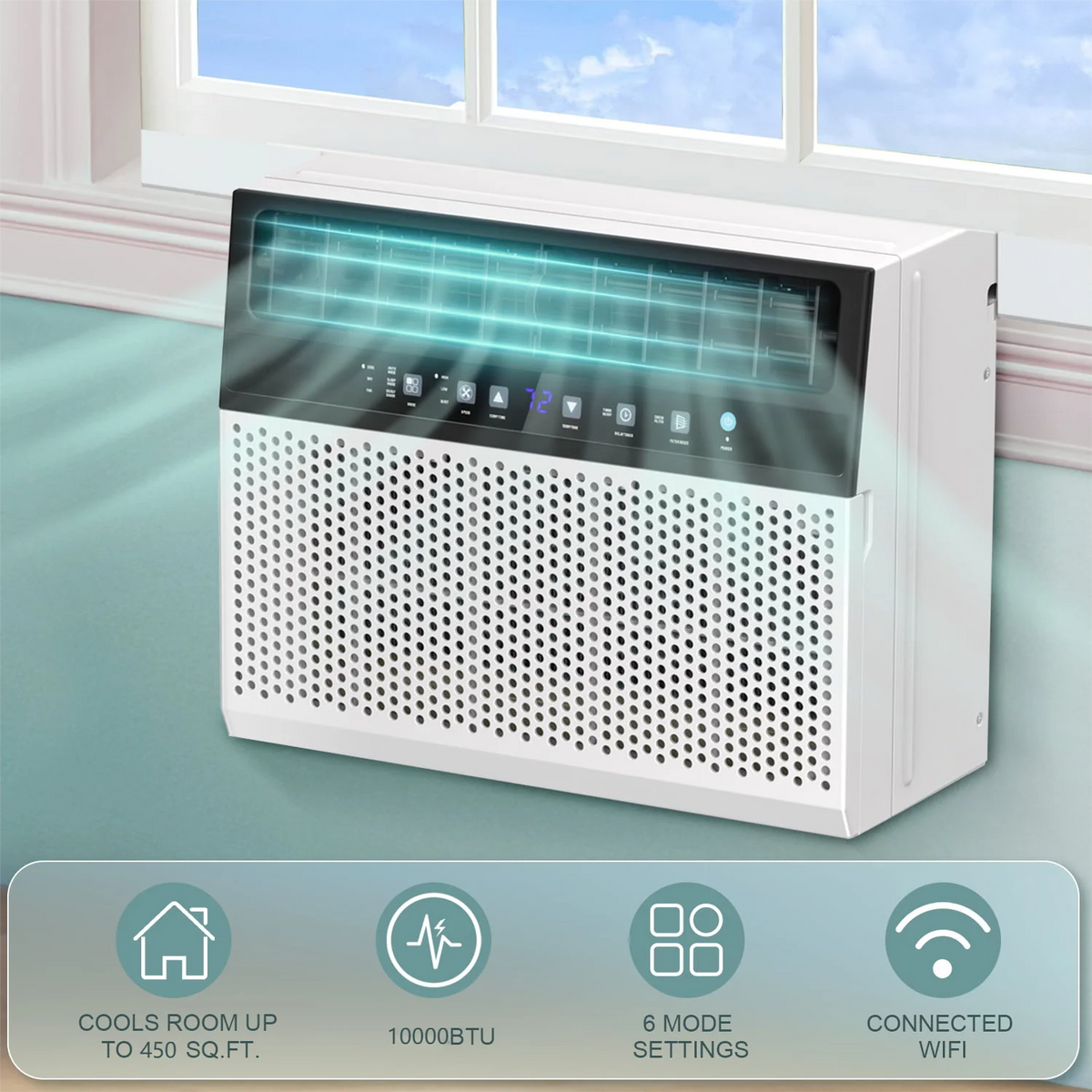 6000 BTU Window Air Conditioner with Wi-Fi & Remote, White R371189