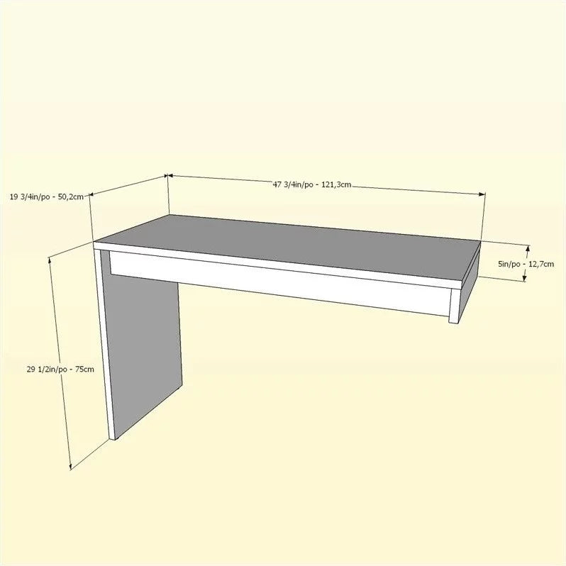 White and Walnut 3 Drawer Computer Desk I910