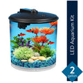 2-Gallon Plastic Aquarium with Power Filter & LED Lighting Y170