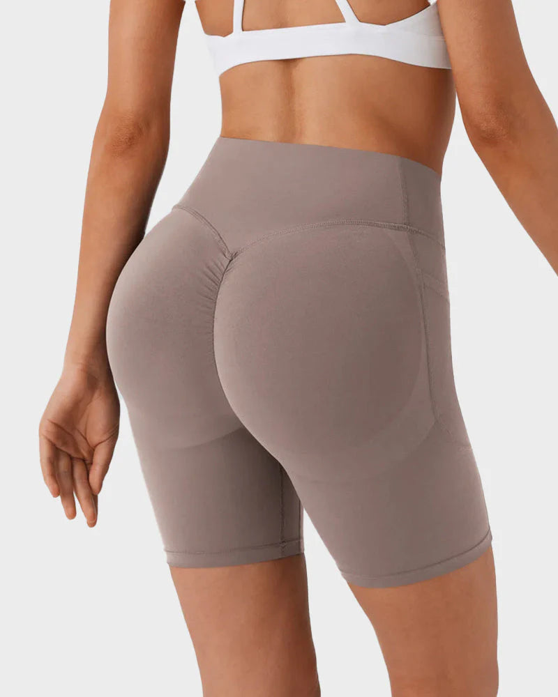 Tummy Control Butt-Lifting Training Shorts with Pockets D6080