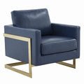 Navy Blue Leather Accent Chair X8657