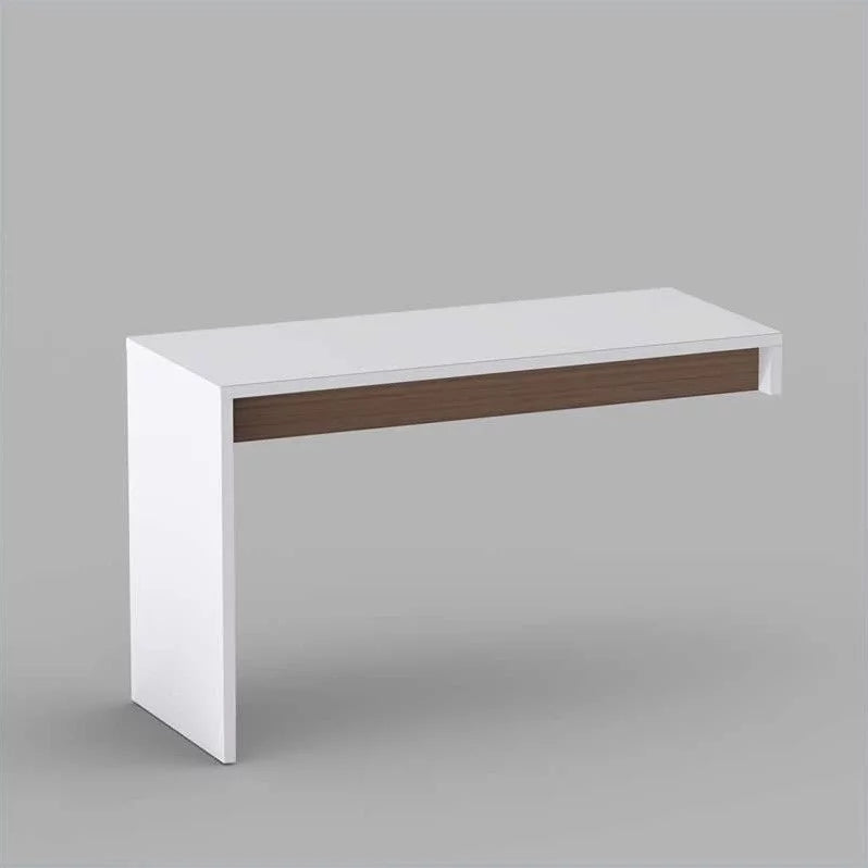 White and Walnut 3 Drawer Computer Desk I910
