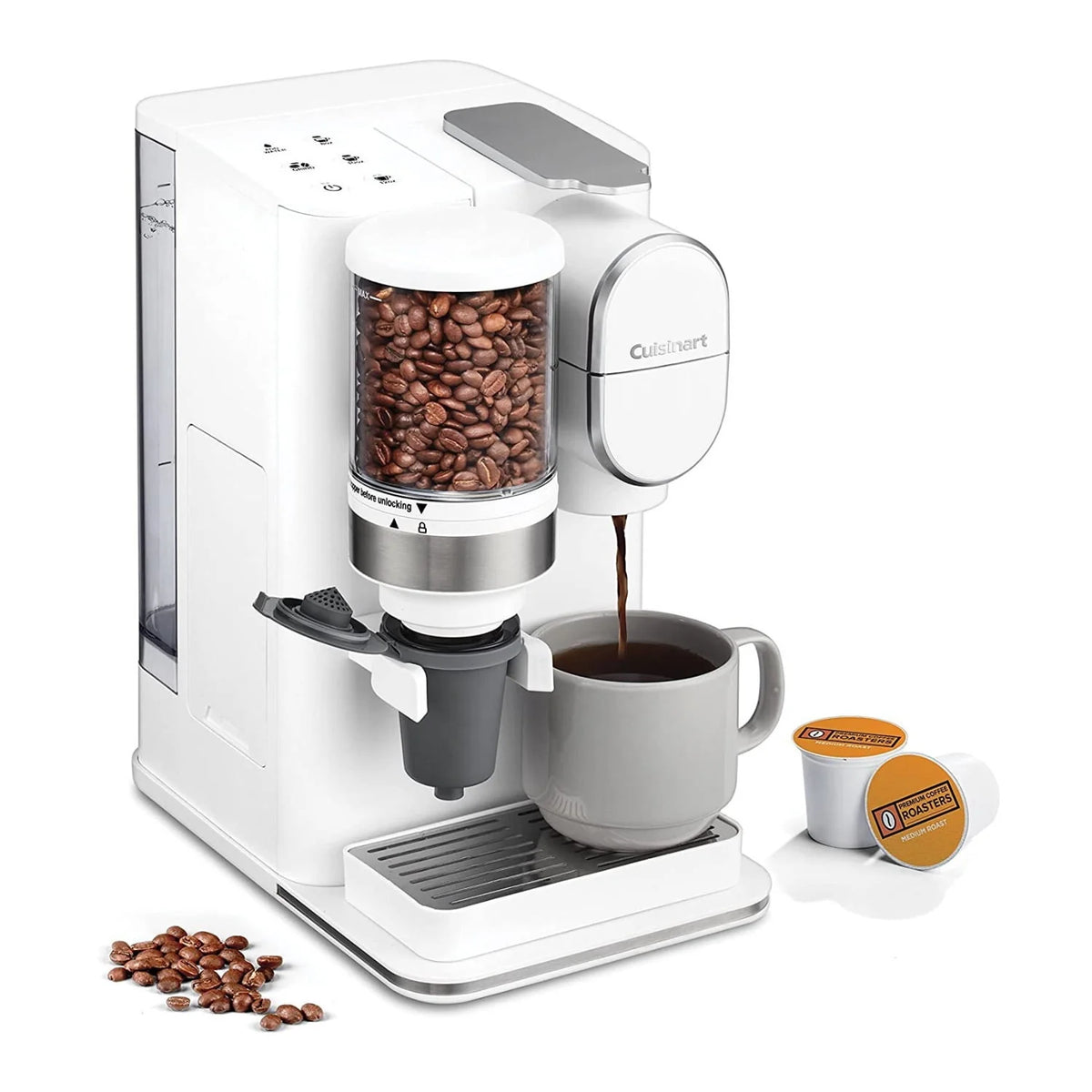 White Conical Burr Grind and Brew Single-Serve Coffeemaker Z4020