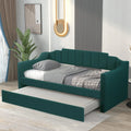 Upholstered Daybed with Trundle Sofa Bed Solid Wood Frame D272
