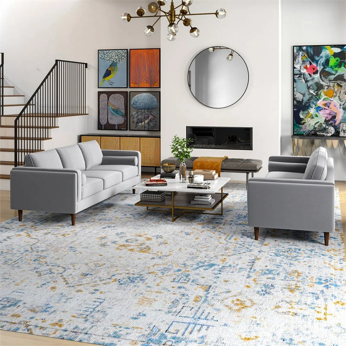 Dark Gray Velvet Sofa Set V72367