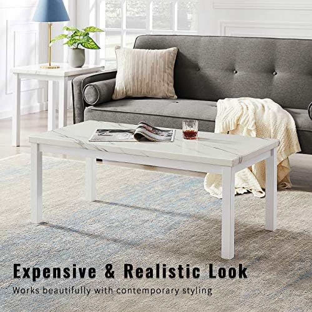 3-Piece Coffee and End Table Set White W93305
