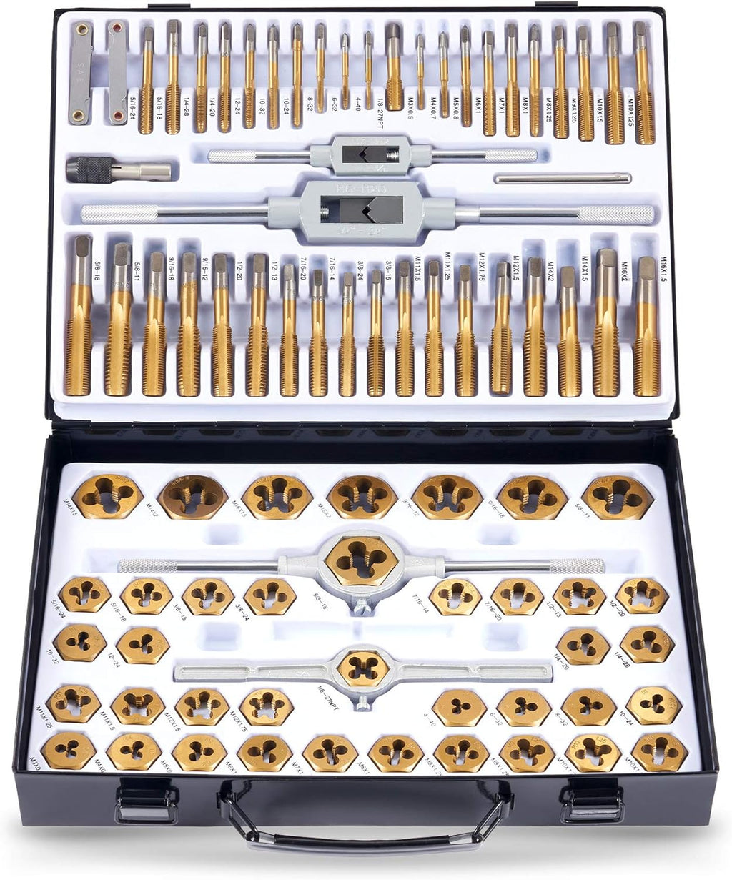 86pc Titanium Coated Steel Tap and Die Set I866