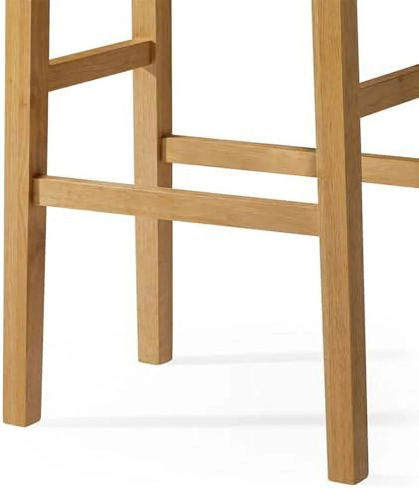 31 Inch Backless Saddle Barstool Weathered Natural Wood Finish B831970
