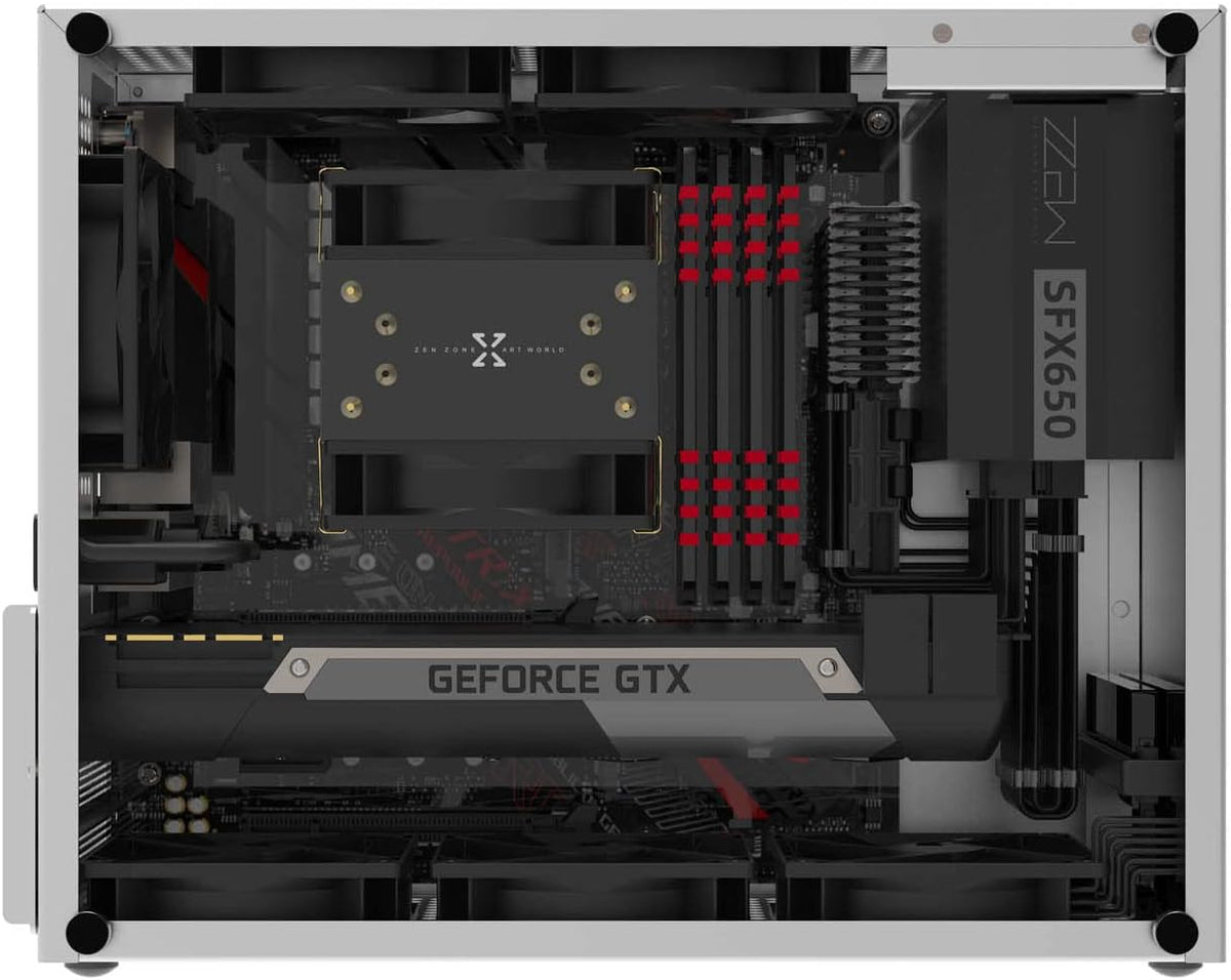 Silver Micro ATX Aluminum PC Case with Tempered Glass B645