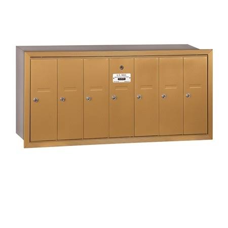 7 Door Sandstone Recessed Mounted Vertical Mailbox I800