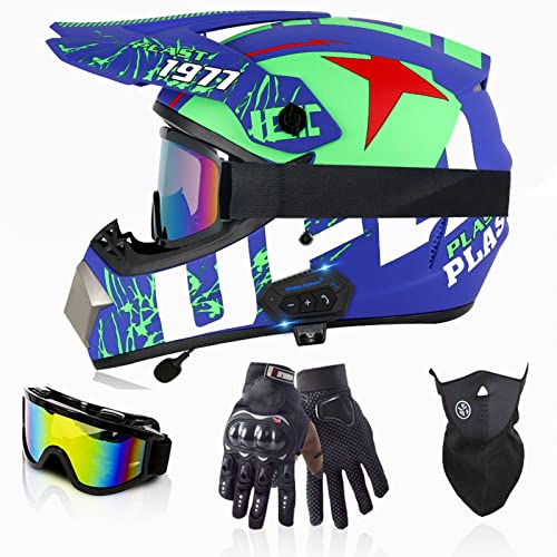 Bluetooth Dirt Bike Helmet Motocross Helmet DOT/ECE Approved N60006