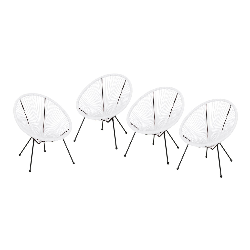 White String Weave Chair Set of 4 A8659