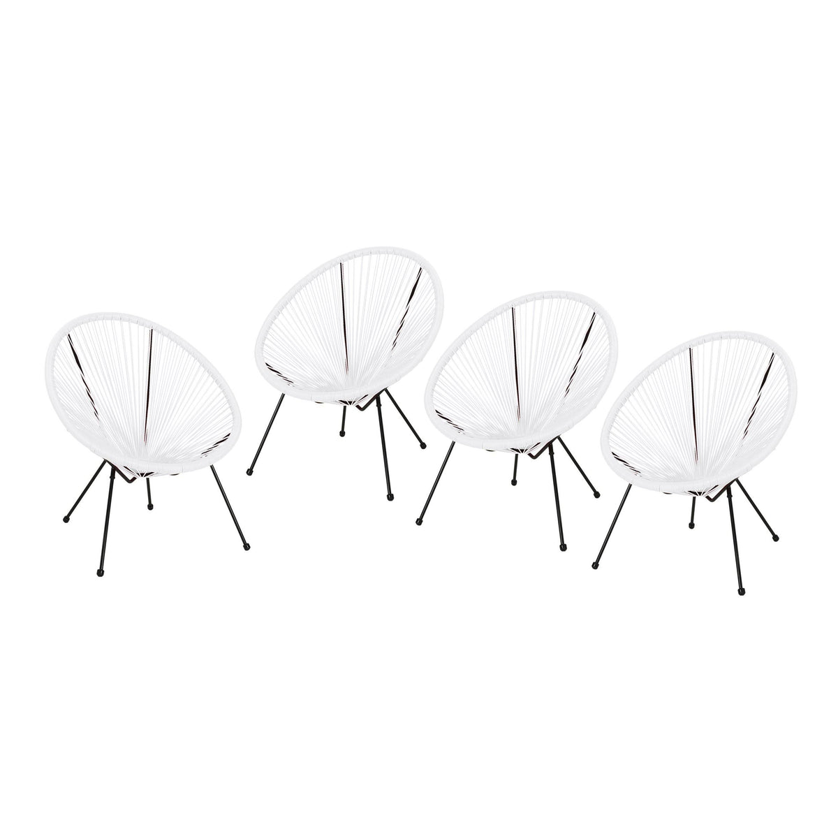 White String Weave Chair Set of 4 A8659