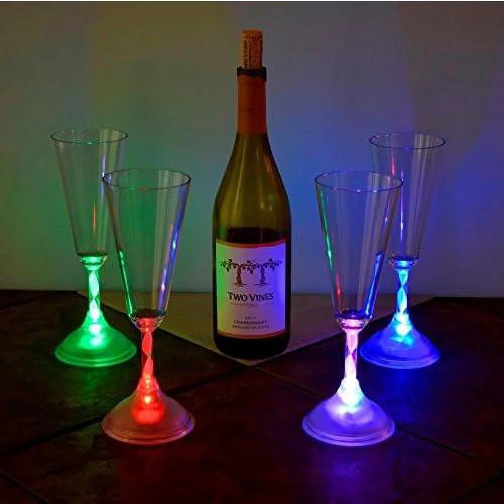 6 Oz LED Light Up Champagne Flutes Set Of 6 P310
