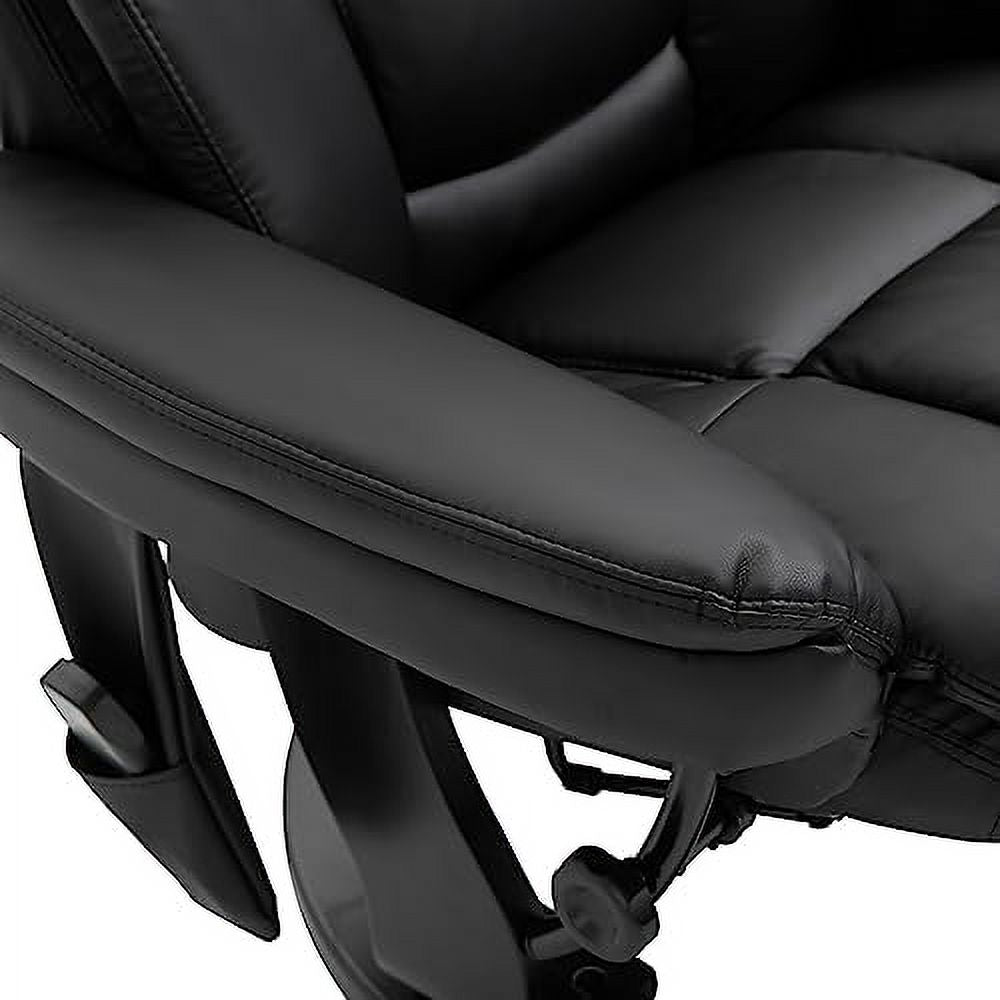 PU Leather Massage Recliner Chair with Ottoman 10 Point Vibration Swiveling Armchair Brown Q4931