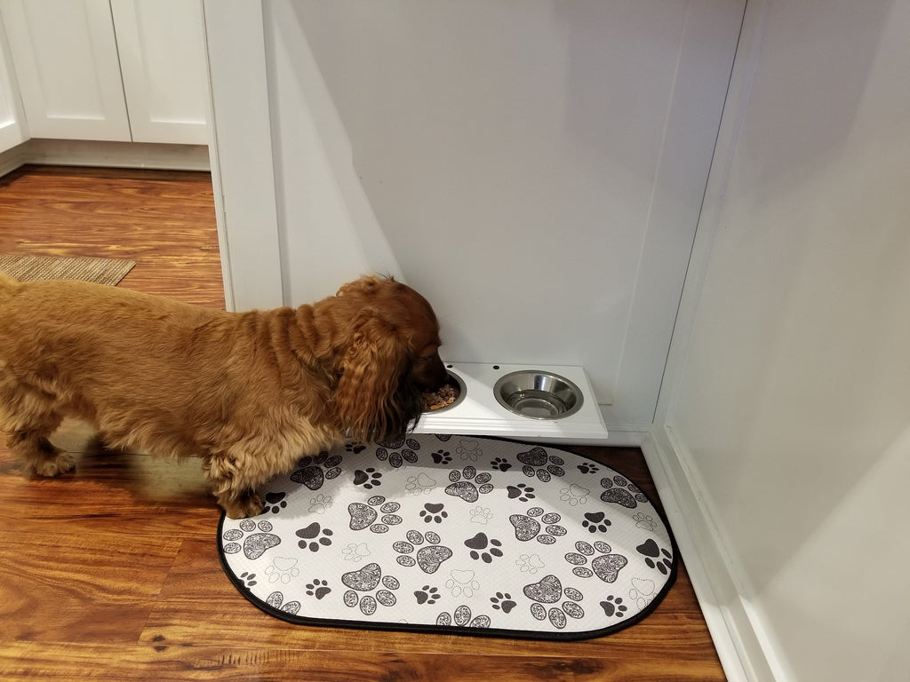 White Two Bowl Pet Food Holder P52264