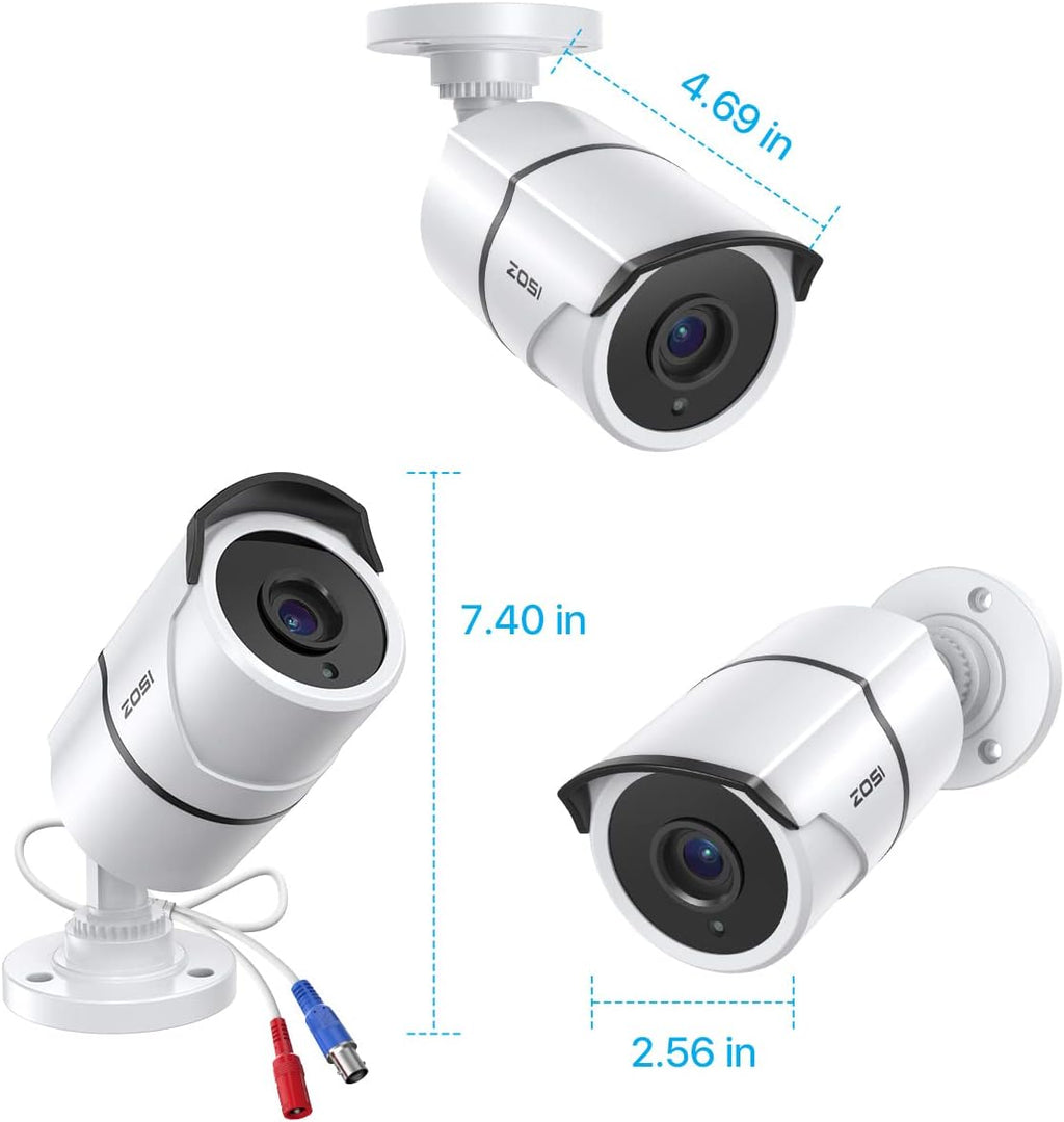 4PACK 1080P HD TVI Security Cameras 120ft Night Vision Waterproof Camera T990