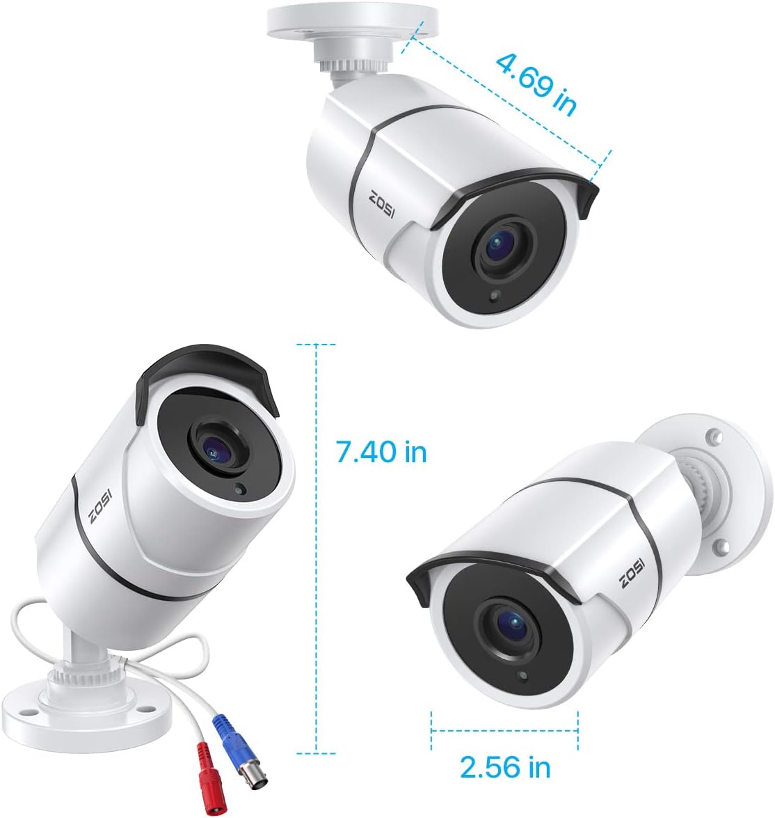 4PACK 1080P HD TVI Security Cameras 120ft Night Vision Waterproof Camera T990
