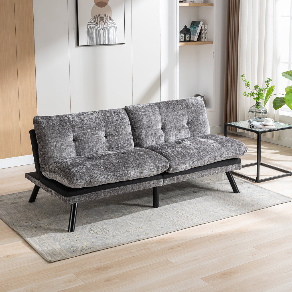 Convertible Sofa Bed Adjustable Lounge Couch with Metal Legs I29984