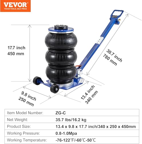 3 Ton Triple Bag Air Jack with Steel Pipes W20600