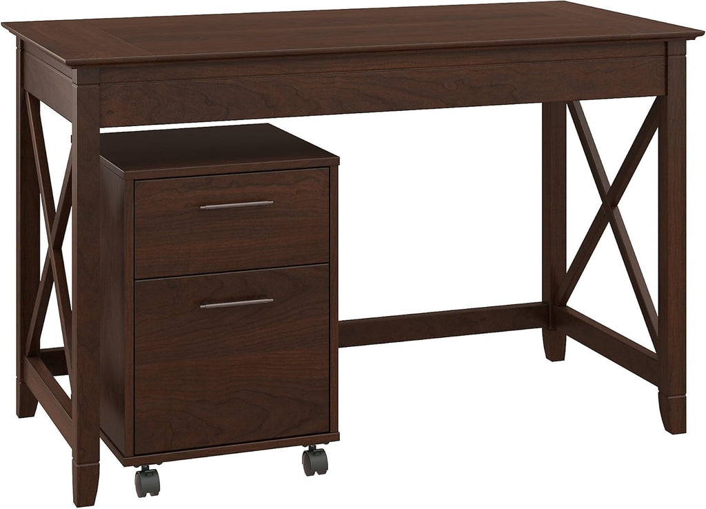 54W Computer Desk with Storage and 2 Drawer File Cabinet S40185