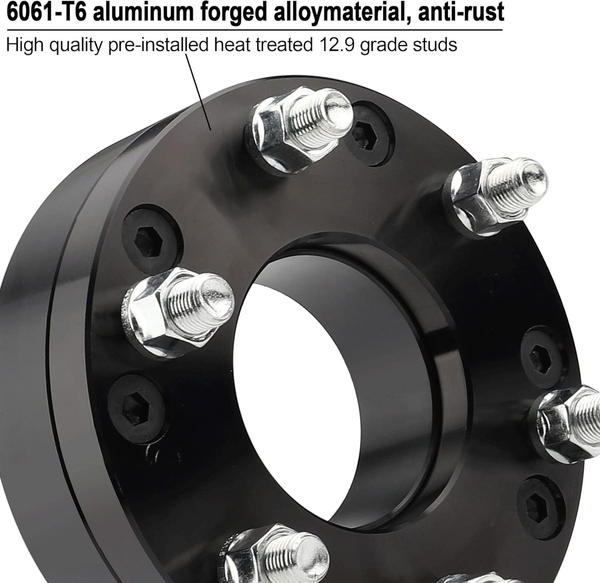 2 Inch 5x5 to 6x5.5 Wheel Adapters with M14x1.5 Studs B4853