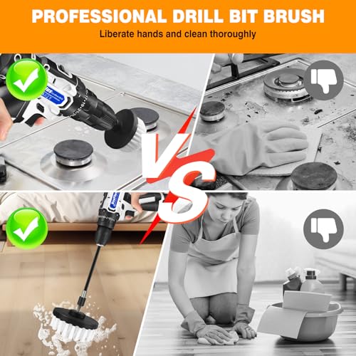 Electric Spin Scrubber Handheld, 2 Speed, with 9 Brush Heads, 450RPM Battery Power Scrubber Waterproof, 3.0Ah Battery and Charger X339998