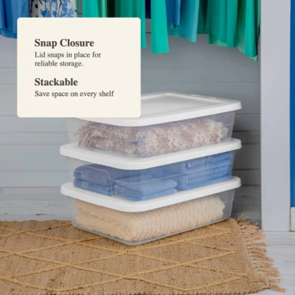 Clear 28 Quart Under Bed Storage Container with Lid N670920