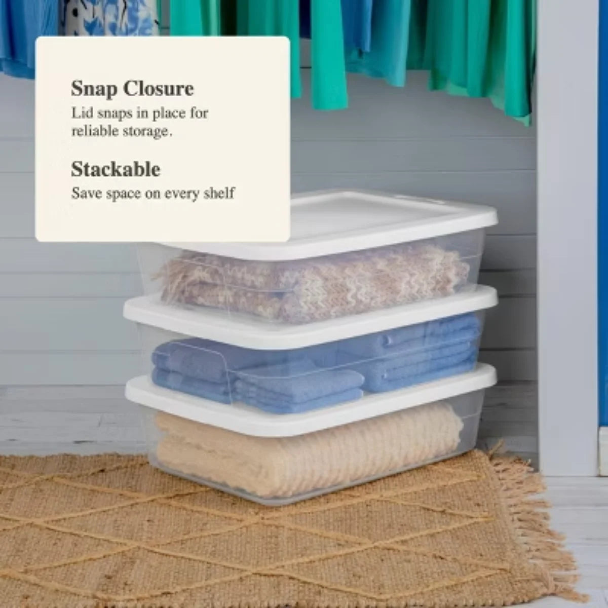 Clear 28 Quart Under Bed Storage Container with Lid N670920