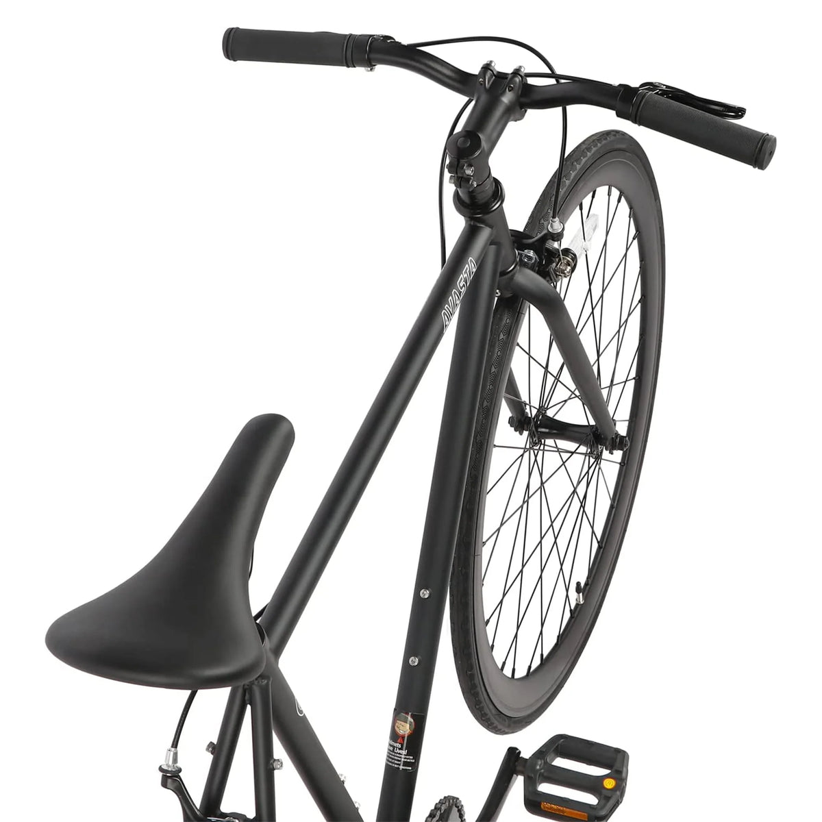700C 58 In Single Speed Fixed Gear Bike, Black U2064
