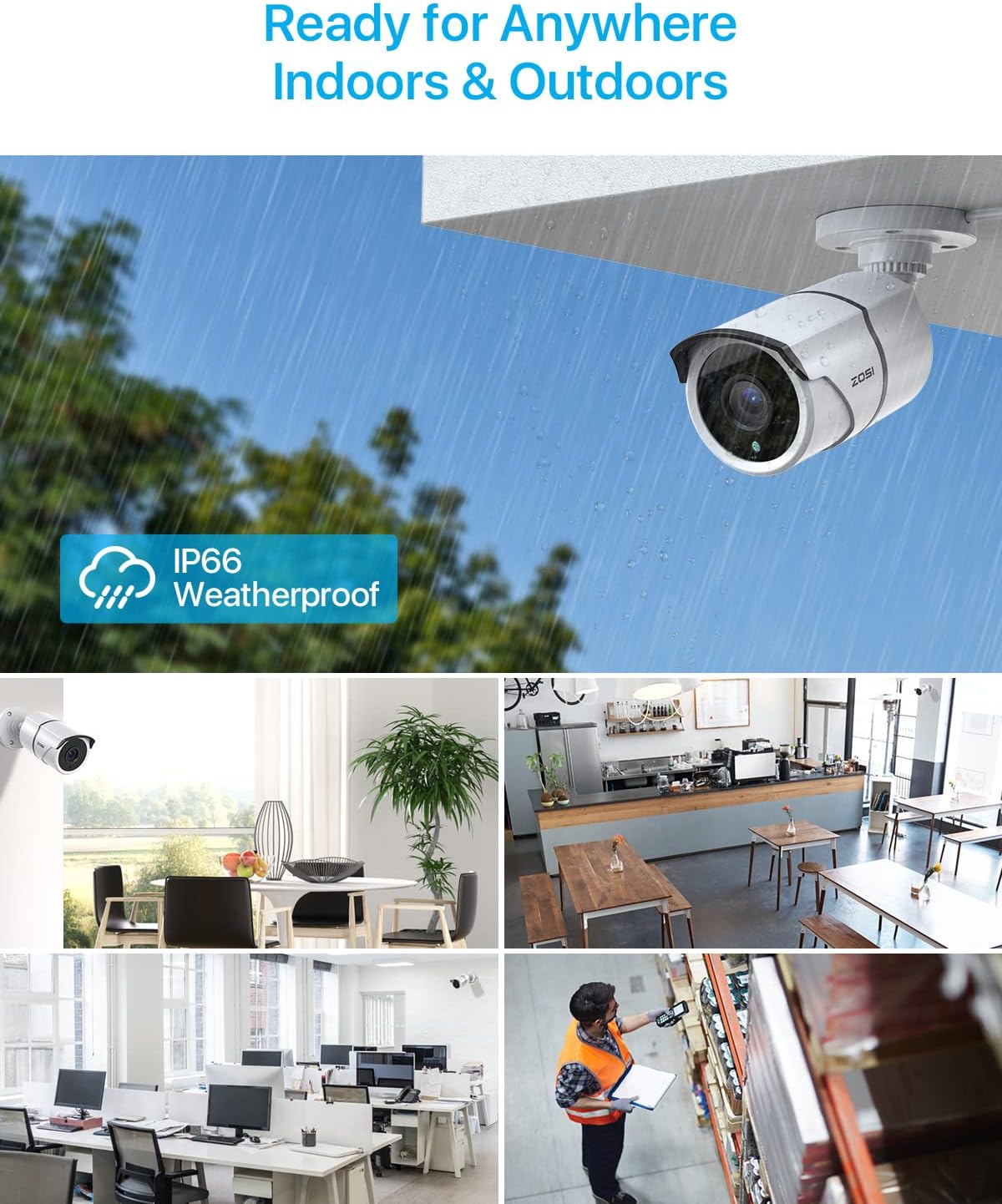 4PACK 1080P HD TVI Security Cameras 120ft Night Vision Waterproof Camera T990