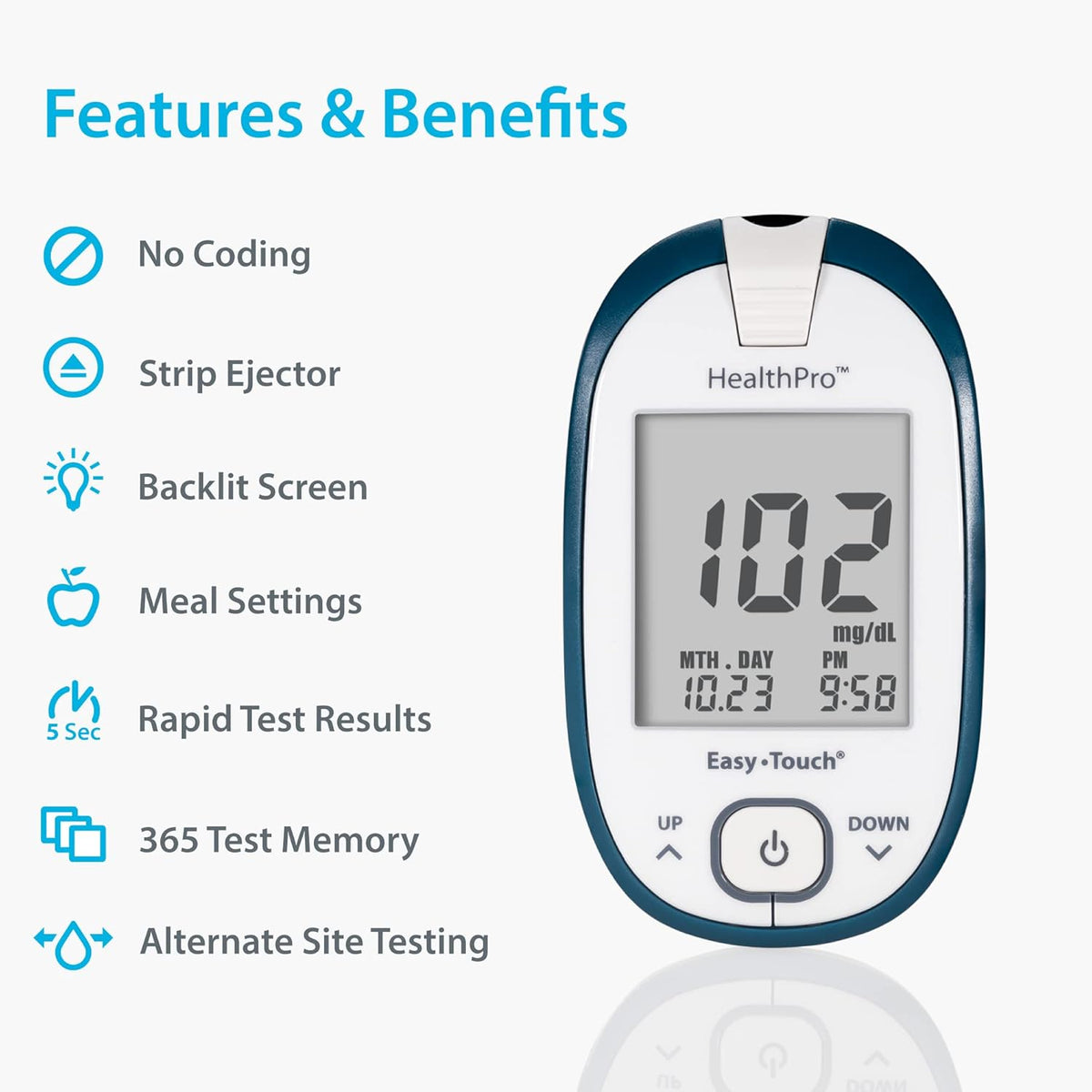 Glucose Monitoring Meter with Lancing Device & 10 Lancets E5386
