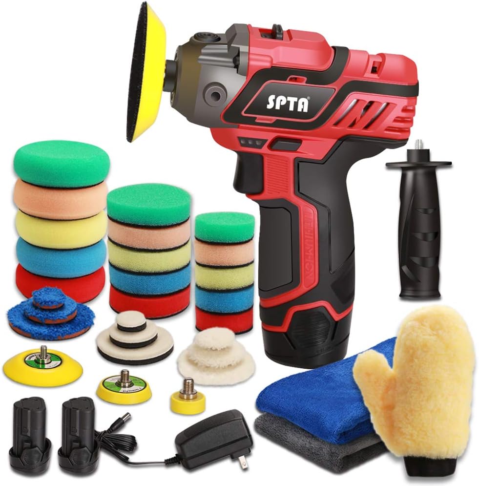 12V Cordless Car Polisher Tool Set with 1500mAh Li-ion Battery and Polishing Pads K13677