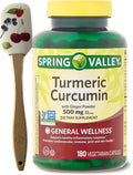 Turmeric Curcumin with Ginger Powder Dietary Supplement, 500 mg, 180 Count C405