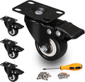 Black 2 inch Swivel Casters Set of 4 with Safety Brake H163