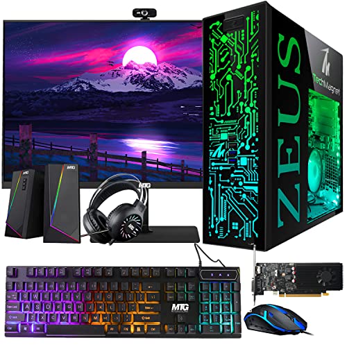 Gaming Desktop PC, Intel i5 4th Gen, GT 1030 2GB DDR5, 8GB RAM, 1TB SSD + 4TB HDD, 24 Inch Curved Gaming Monitor, Windows 11 Pro I984