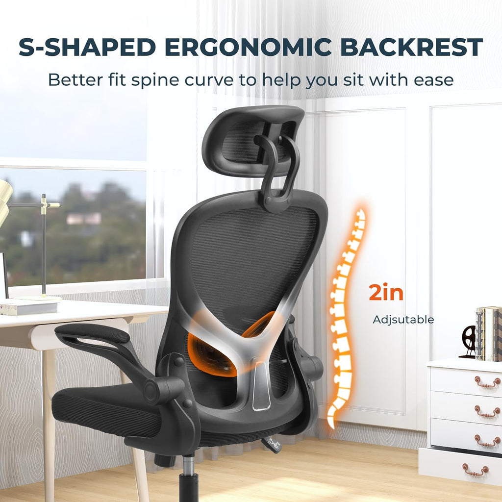 High Back Mesh Office Chair with Adjustable Lumbar Support A54023