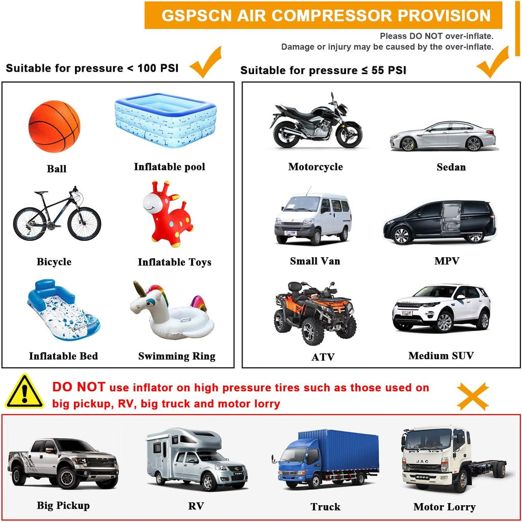 Portable AC/DC Digital Air Compressor Tire Inflator L808919