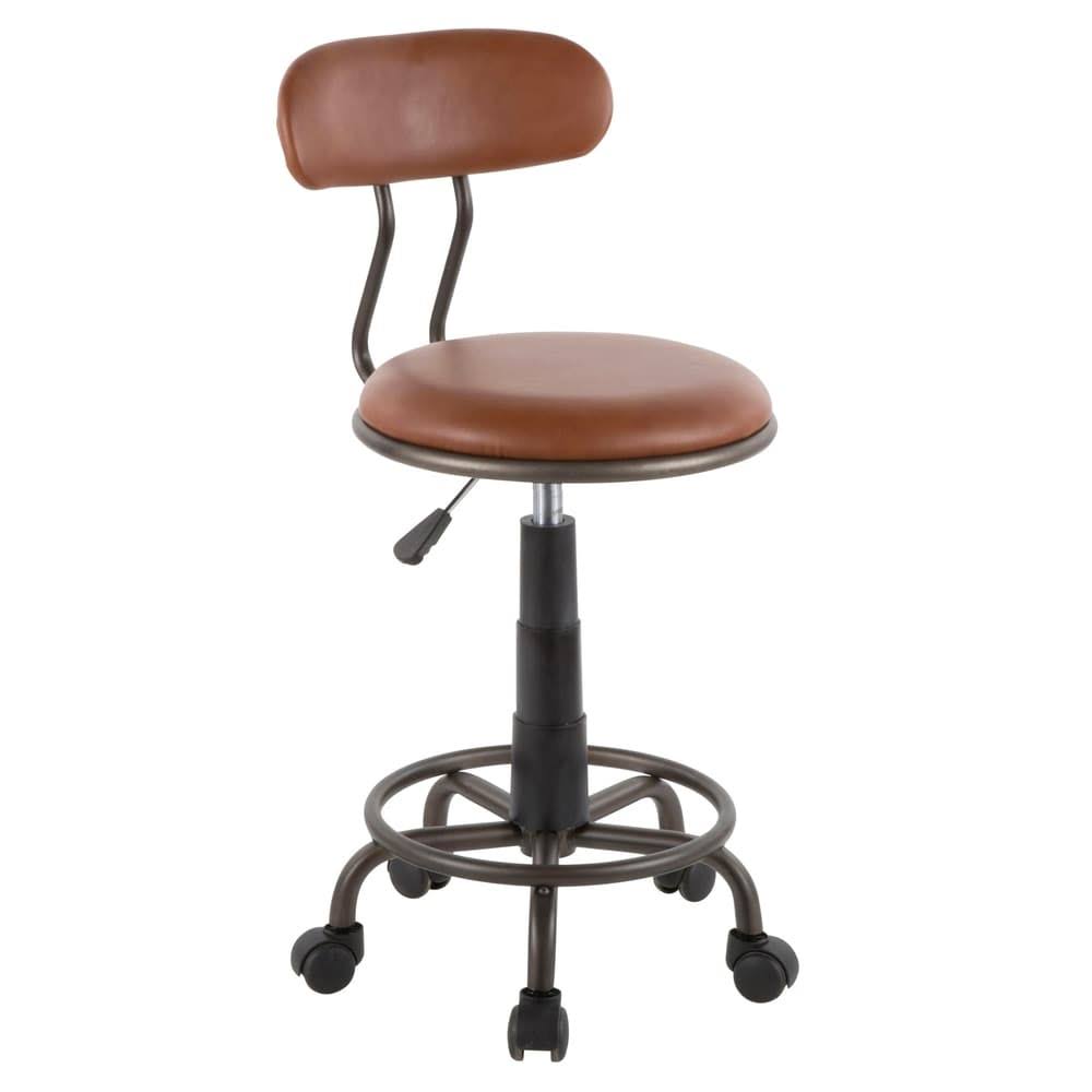 Adjustable Task Chair Camel Faux Leather Y514