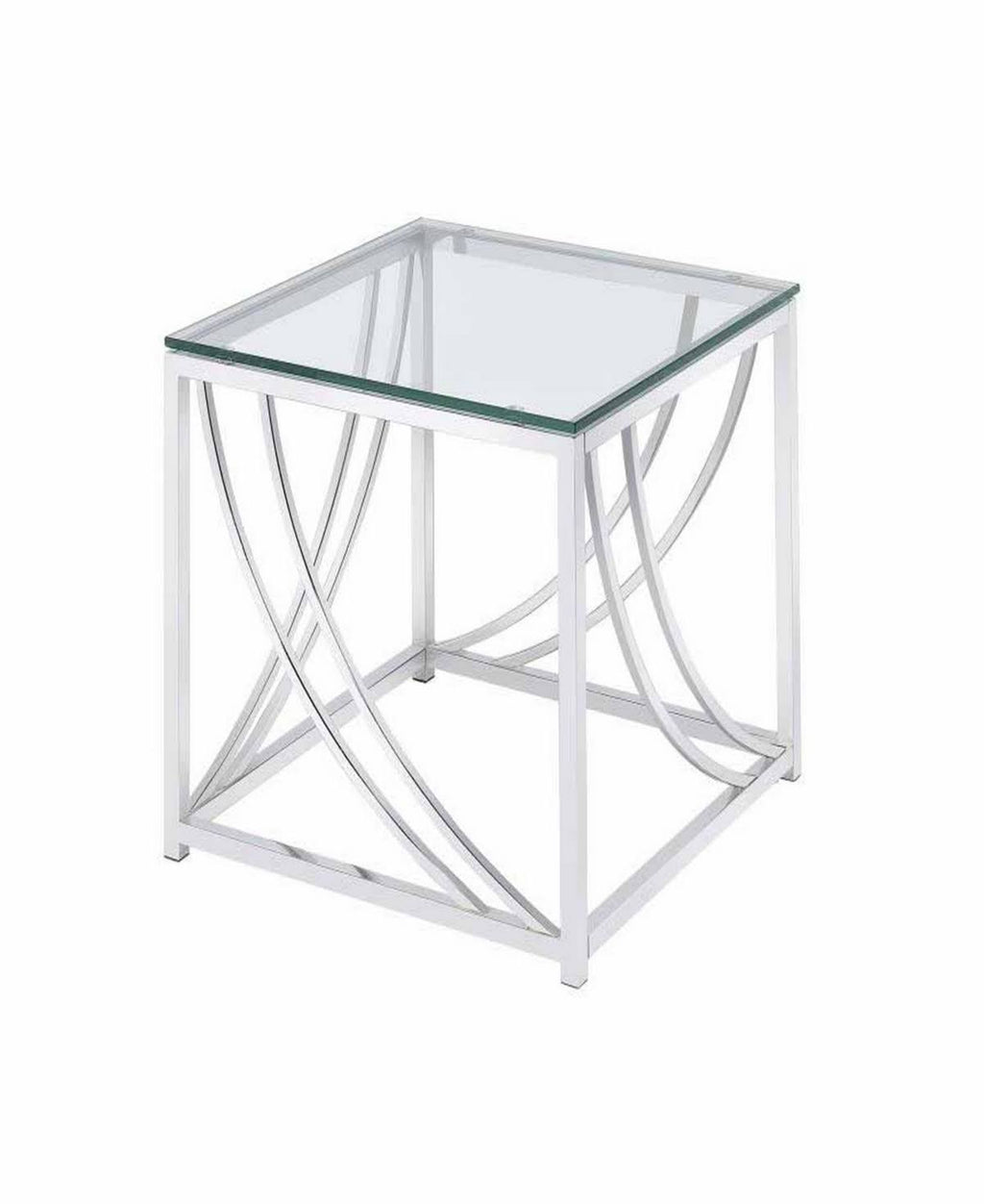 Silver Square End Table with Swoop Accents P899804