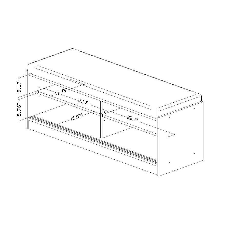 Dark Brown Wood Storage Bench Organizer Y7775