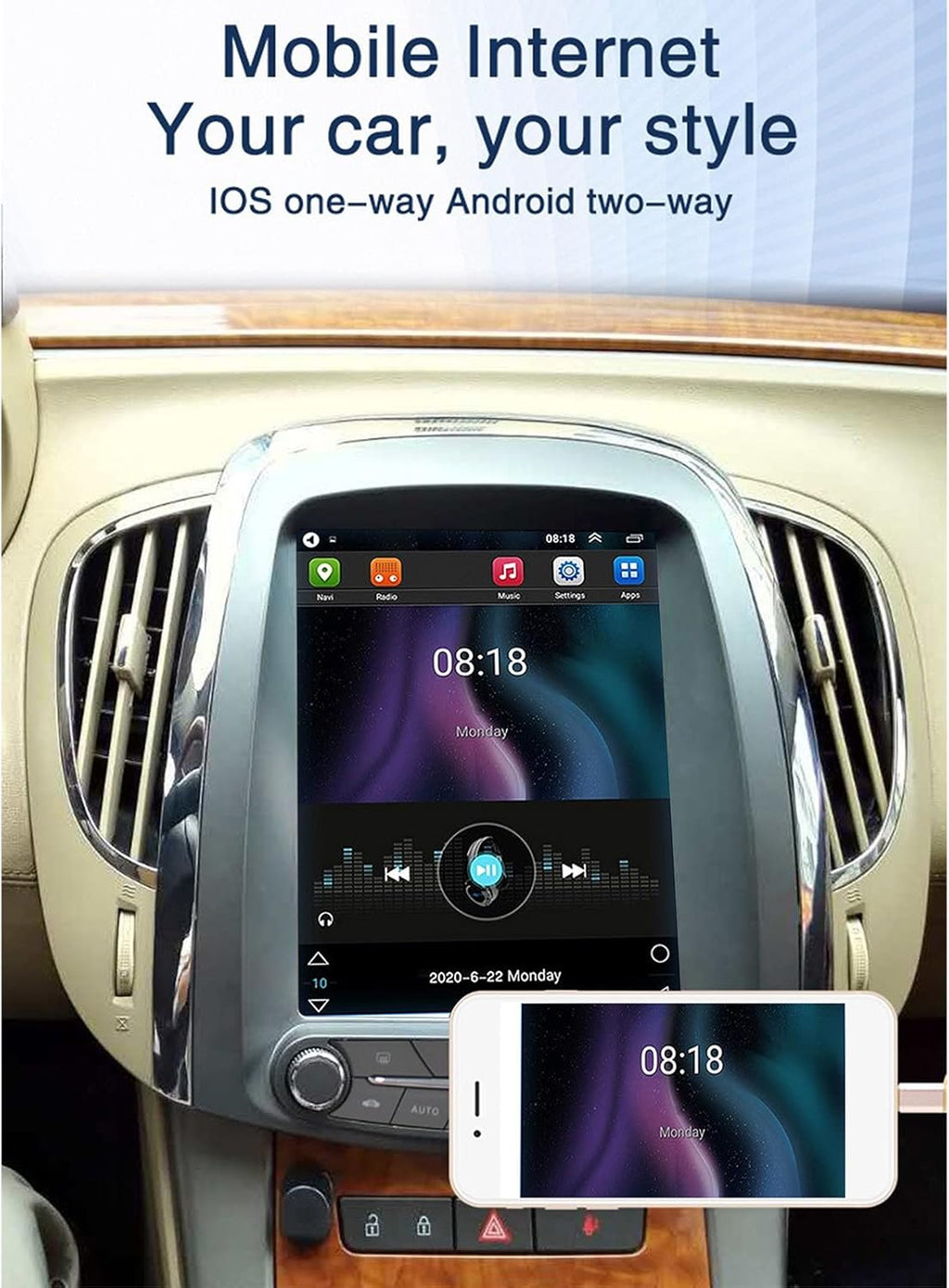 9.7in WiFi Car Radio Stereo Video Player A250