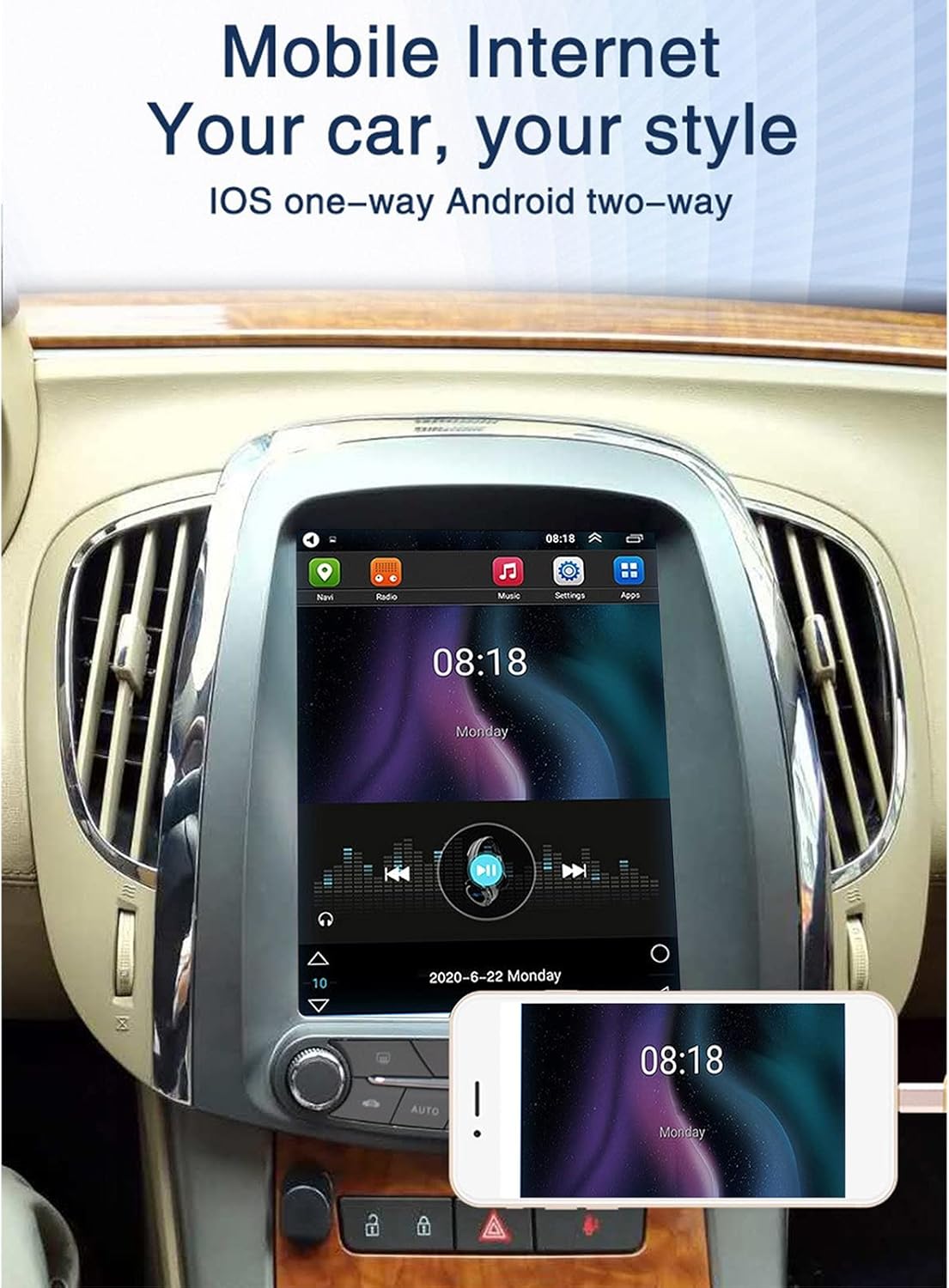 9.7in WiFi Car Radio Stereo Video Player A250