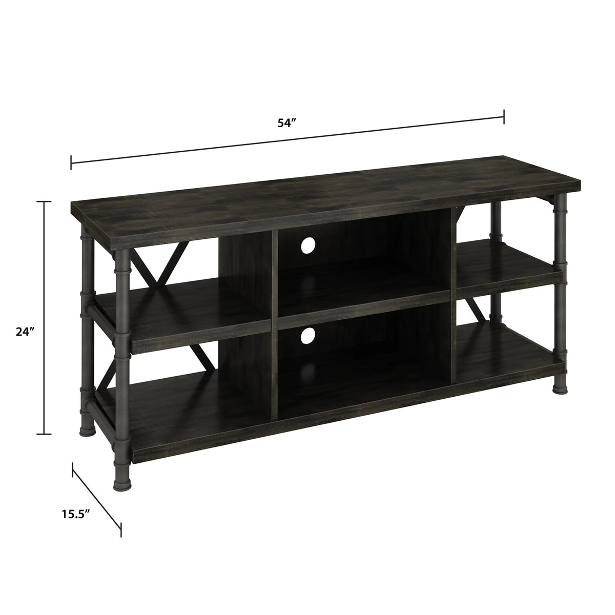 Industrial TV Stand with Metal Pipe Frame D680