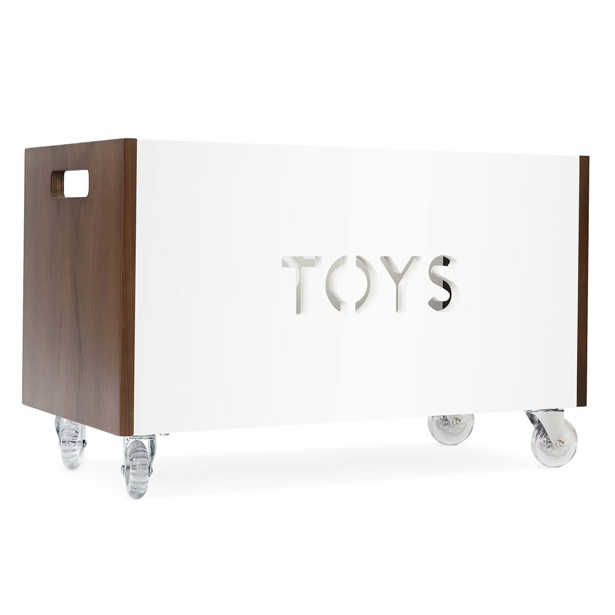 Walnut Pink Toy Box Chest on Casters U624