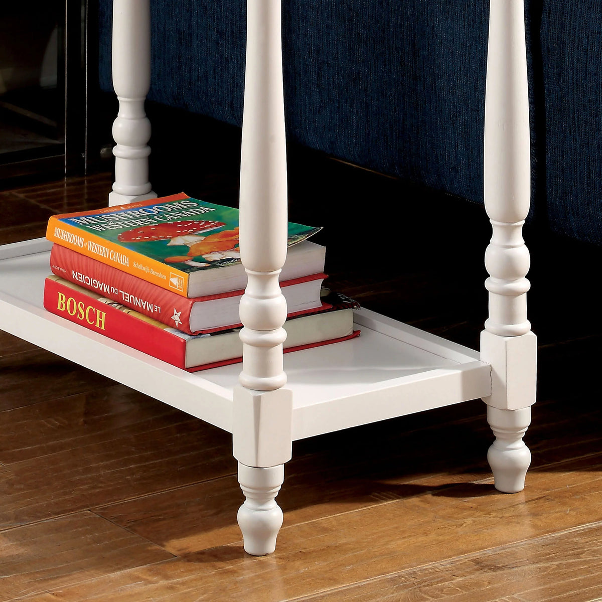 White 25-inch Solid Wood 1-Shelf Side Table X91350